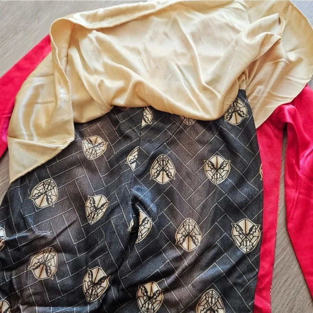 Marvel Black Panther Wakanda Forever Red Black and Gold Pajamas Kids XS